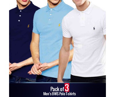 Pack Of 3 Mens BWS Polo T-Shirts